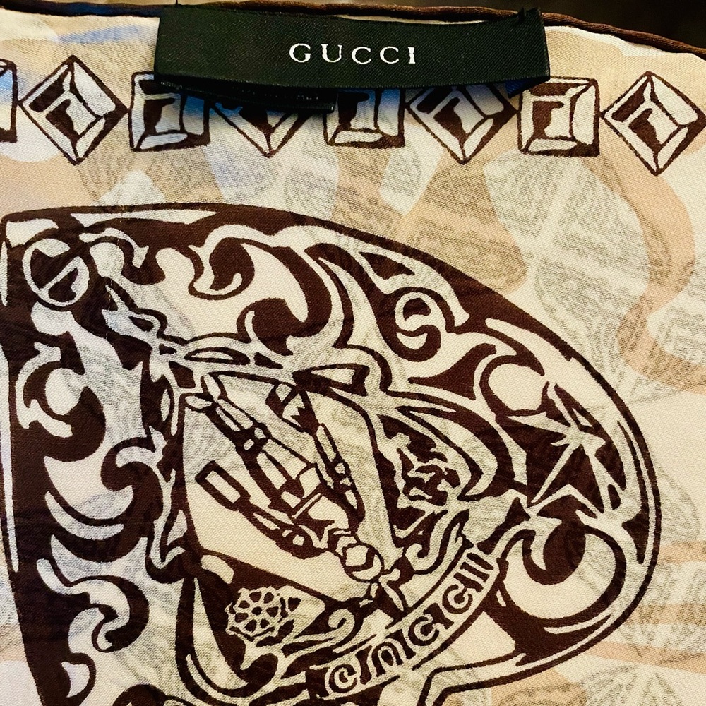 Authentic Gucci Square Silk Scarf - image 2